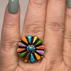 925 Sterling Silver multi stone ring